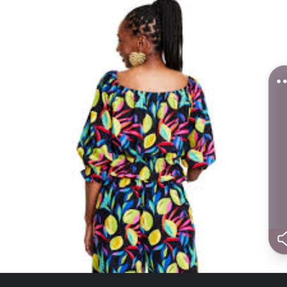 Tabitha brown tropical print off the shoulder blouse plus size 4xl - Picture 3 of 3